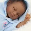 28cm 흑인 피부 아기 소년 현실적인 다시 태어난 아기 인형 소프트 실리콘 비닐 신생아 소녀 어린이 생일 선물 장난감 344S