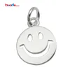 Beadsnice 925 pendentifs en argent sterling smiley visage charmes mignon sourire visage cadeaux d'anniversaire bijoux à bricoler soi-même trouver ID 35631