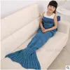 Kids Mermaid Tail Blankets Hand Crochet Mermaid Blankets Mermaid Costume Cocoon Mermaid Sleeping Bags Bed Knit Sofa Blankets Gifts B1360 10