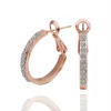 Boucles d'oreilles élégantes en or rose 18 carats / plaqué platine à la mode Boucles d'oreilles fantaisie en cristal autrichien véritable bijoux pour femmes