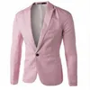 Roupas masculinas Blazer Homens Um Botão Homens Blazer Slim Fit Traje Homme Terno Casaco Masculino Blazer Tamanho M-3XL