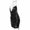 Dresses Cocktail Dresses Sexy Elegant Womens Backless Sequin Dress Ladies Kendall Chain Choker Slip Dress Evening Prom Gowns 240302
