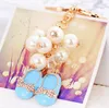 New Cartoons Shoes Keychain Pearl Kids Shoes Car Key Ring Pendant Fashion Gift Key Chain For Bags