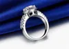 Yhamni Real Solid 925 Silver Bröllop Ringar Smycken för Kvinnor 2 Carat Sona CZ Diamant Förlovning Ringar Tillbehör XMJ510