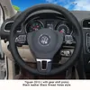 Volkswagen VW Touran CC Golf 6 için Kılıf Vaka Passat Tiguan Lavida Hakiki deri DIY El dikiş tekerlek kapak Araba styling direksiyon kapakları