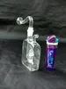 Lado plano do garrafa de água Bongos de vidro acessórios Vidro Tubos de fumantes de vidro