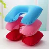 Wholesale- 3Pcs Car Flight Travel Inflatable Neck Rest Cushion U Pillow Eyeshade Earplugs