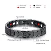 316L Stainless Steel Jewelry Healing Magnetic Health Care Bangle Fashion Bio Magnets Bracelet Men Black Cuff Wristbands 22.5cm*1.2cm