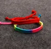 Röd Färgglada Rope Flätade Handgjorda Vänskap Lovar Lucky Charm Armband Smycken För Kvinnor Män Par Mode Tillbehör