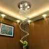 Nowoczesny LED Kryształowy Żyrandol Oświetlenie Spiralne Schody Wisiorek Light Oprawy do Schody Hall Hotel