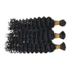 3 Stück Echthaar, tiefe Wellen, unverarbeitetes Malaysisches Haar, natürliche Farbe, lockiges Massenhaar zum Flechten, FDSHINE