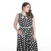 Klänningar kvinnor överdimensionerade kläder 7xl retro mode hepburn stil 50s vintage klänning vågpunkt plus storlek klänning för feta kvinnor