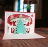 Handgjorda god julgran hälsningskort kreativ kirigami origami 3d pop up kort för barn vänner