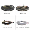 5M 60 LED / M WS2812B WS2812 Pixlar Vit PCB Vattentät WS2811 IC5050 RGB SMD Digital Färg Flexibel LED Strip Light 5V 2020