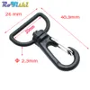 100pcs lote plástico preto giratória giratória snap fivela para tecer paracord lanyard backpack webbing carabiner246h