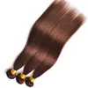 # 4 couleur brun clair couleur indienne vierge cheveux 3 paquets 100g / set indien droit vierge cheveux 10 "à 28" brut indien droit humain cheveux sans enchevêtrement