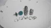 idealway Boho Vintage Gypsy Silver Joint Knuckle Nail Midi Finger Ring Anello turchese Set di 9 anelli