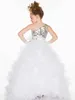 Bing Bling Paillettes Una spalla Vestito da sera da sera Gonna Ball Gown Flower Girl Gown Abiti lunghi da spettacolo per bambini Comunione Wear238h