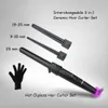 Сменные 3 в 1 Набор для завивки волос Pro Hair Curling Iron турмалин керамическая палочка для завивки волос электрический Монофункциональный бигуди US EU Plug