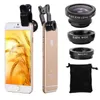 Uniwersalny 3 w 1 Clip Fish Eye Smartphone Camera Obiektyw Szeroki Kąt Makro Mobile Phone Lens Galaxy S7 S7edge S8 CellPhones Fisheye Obiektyw