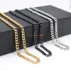 Te koop 5mm Curb Link Collier Rvs Mode Mannen Dames Sieraden Zilver / Goud / Zwart 18 Inch-32 Inch Kies