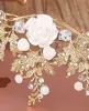Baroque Queen Gold Bridal Crown Floral Tiaras Headpiece High Quality Wedding Prom Party Tiara Hair Accessories Fair Maiden Headpie1877607