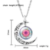 Wholesale-Mandala Flower OM Symbol Buddhism Zen Picture Glass Cabochon Choker Moon Pendant Necklace Silver Plated Jewelry