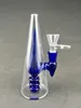 Blue diffusion glass hookah color bong beaker oil rig smoking set 14 mm joint, factory direct sales, price concessions