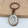 12Pcs St. Christopher Key Rings Medal The Automobile-2 Inch Large Automobile Travel Protection Keychain