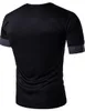 Camiseta drapeada para homens, camiseta masculina com design slim fit, gola redonda, camisa masculina de manga curta, camiseta casual, tops curtos para homens, shi6295057
