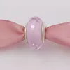 Andy Jewel 925 Sterling Silver Beads glass Pink Shimmer Murano Charm Fits European Pandora Style Jewelry Bracelets & Necklace 791650
