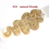 100Strands / set micro ring loop hårförlängningar kroppsvåg 1g / sträng # 1b svart # 8 brun # 613 blond röd mer färg mänskligt hår