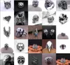 Gratis Verzending Mannen Vrouwen Rvs Skull Head Animal ringen Mode Cool Gothic Punk Biker Vinger Ringen Sieraden + gratis Geschenk