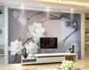Modedekor heminredning för sovrum vit blomma rök drömbakgrund vägg