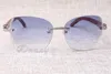 Gorące metalowe diamentowe okulary przeciwsłoneczne T8100905 Wysokiej jakości okulary przeciwsłoneczne Naturalne drewniane szklanki Rozmiar: 58-18-135 mm
