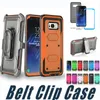 Mobiltelefonfodral Armor Hybrid Defender Kickstand Case med Belt Clip och Screen Cover för iPhone X Xs Max XR 8 7 6 Plus 5 Alcatel Idol4 Fierce4 Tur Blu R1 HD 6P35