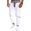 Wholesale- FLYMALL Fashion Male Spliced Trousers Elastic Waist Pockets Casual Sporting Men Long Pant Bodybuliding Sweatpants Jogger Pants