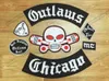 Outlaw Chicago прощает вышитое железо на патчах модного размера для байкерской куртки Full Back Custom Patch2609