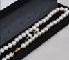 Äkta 8-9mm Vit Akoya Cultured Pearl Halsband Örhängen Set