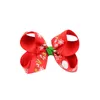 Meninas de cabelos arco barretas Barrettes de natal Grostain Ribbon Arco com clipe de flocos de neve garotas garotas clipes de cabelo pino de cabelo acces5576721