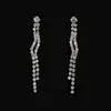 Crystal Water Drop Bridal Jewelry Sets For Women Silver color Necklace Earring Set Rhinestone Jewelry