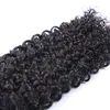 Afro Kinky Curl Brazilian Hair Bundles With Closure Human Hair Weaves Extensions 3Bundles With Lace Closure 4x4 Free Part Natural Color 1B