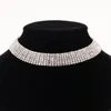 Accessoires en gros bijoux de mariage de mode étincelant strass cristal collier ras du cou ensemble charme argent plaqué bijoux de mariée cadeau de nouvel an