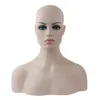 Gloednieuwe vier verschillende huid- en make -up vrouwelijke realistische glasvezel afro -Amerikaanse mannequin head bust voor kanten pruiken display1282335