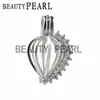 HOPEARL Joyería Amor Corazón Flor Corona de Manzana Calavera Medallón de Plata de Ley 925 Deseo Colgante de Jaula de Perlas