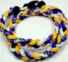 Promozione Baseball Sports Titanium 3 corde intrecciate bianco viola giallo collana GE RT094