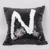 New Double Color Sequins Pillow Case Cover Glamour Square Pillow Case Cushion Cover Home Sofa Car Decor Mermaid Scale Bright Pillow Covers