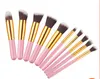 Professional 10Pcs Makeup Brushes Set Cosmetic Eye Eyebrow Shadow Eyelashes Blush Kit Free Draw String Makeup Tools DHL FREE SHIPPING