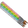 5 pezzi nuovi pennelli per unghie pittura acrilica 3D disegno gel UV penna pennello fai da te set per nail art # R476