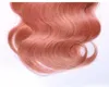 Перуанский объемная волна Ombre наращивание волос 8A розовое золото ткать 3 шт. несравненные девственные волосы Пелукас лучшее качество розовое золото человеческих волос пучки